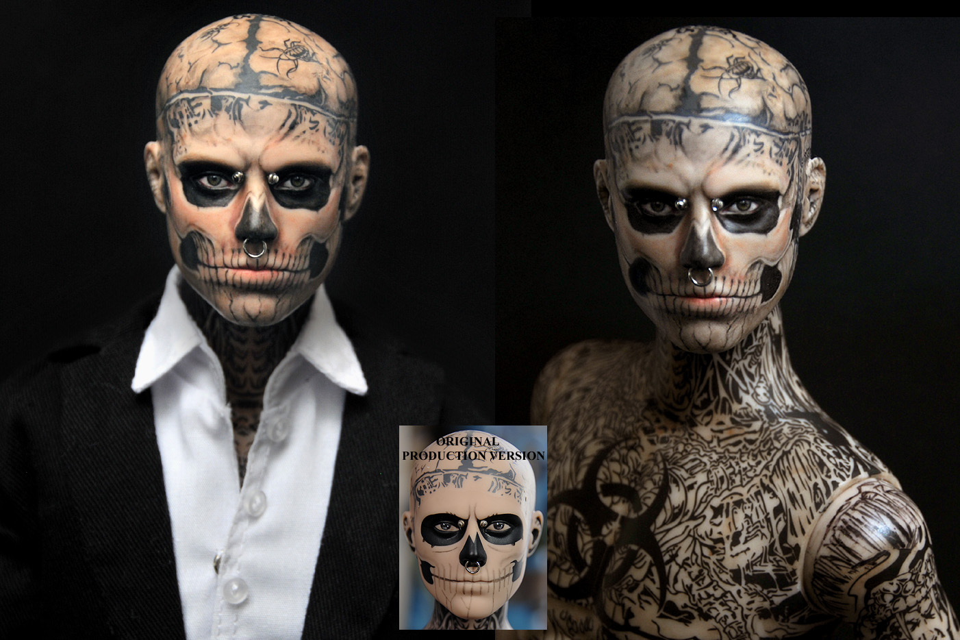 Zombie boy Rick Genest custom doll repaint