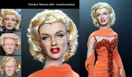 Marilyn Monroe custom doll repaint transformation