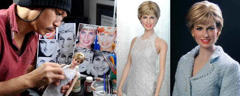 Custom painting Princess Diana doll by Noel Cruz