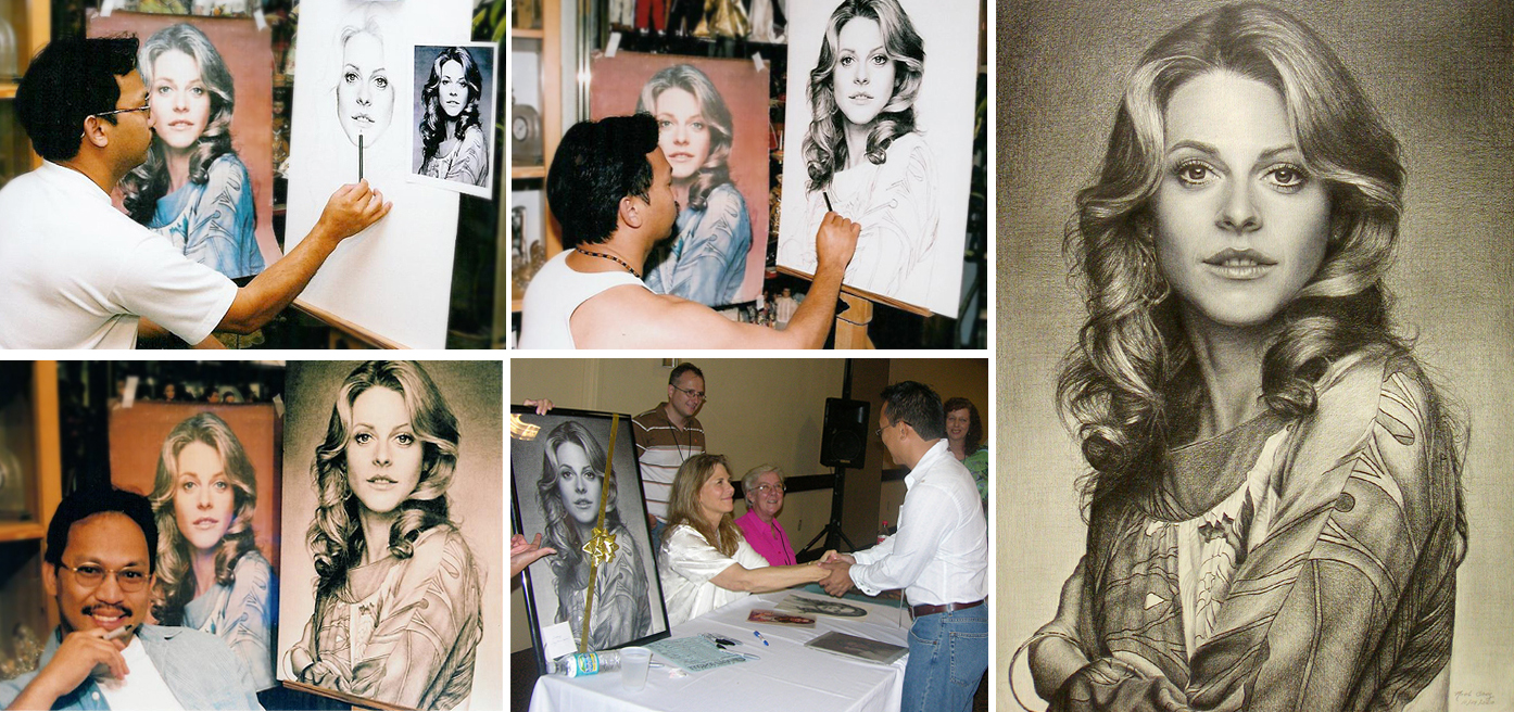 Creating Lindsay Wagner portrait by Noel Cruz