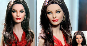 Angelina Jolie custom doll art repaint