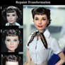 Roman Holiday Audrey Hepburn custom doll repaint