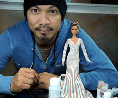 with custom Jennifer Lopez doll