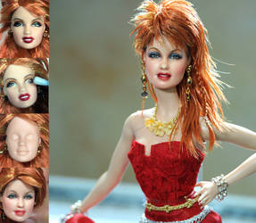 Cyndi Lauper custom doll repaint transformation