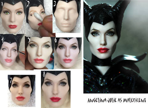 Angelina Jolie Maleficent doll Repaint Process