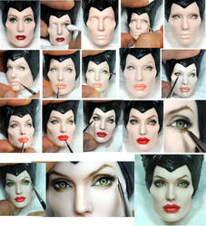 Repaint Process - Angelina Jolie Maleficent doll