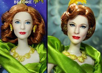 Cate Blanchett as Lady Tremaine doll repaint
