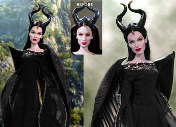 Doll Repaint Angelina Jolie Maleficent Disney