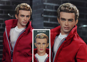 James Dean doll repaint / restyle with added hair