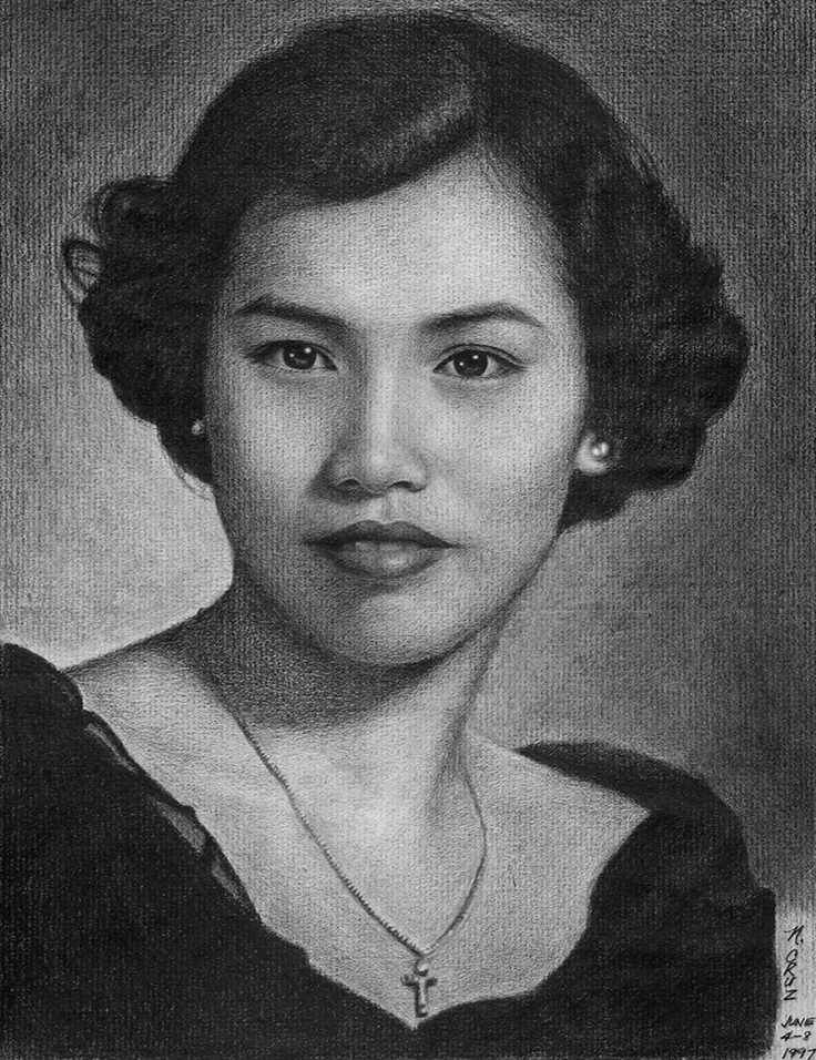 Mom  Carmen Cruz - pencil drawing