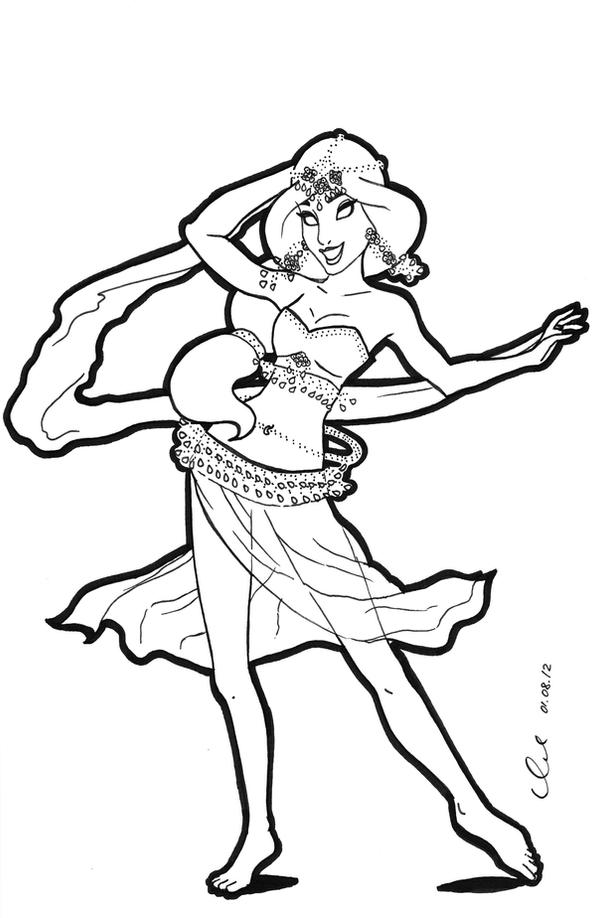 Jasmine Belly Dancer LINEART