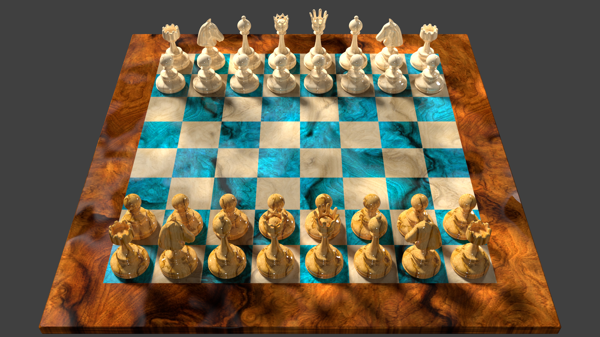 3d Chess Board Design, black player view