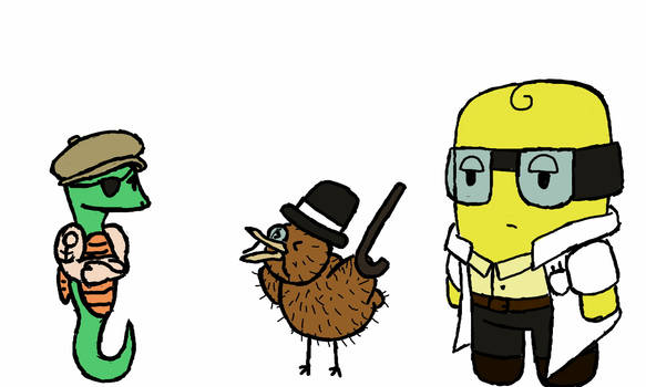 Dr.Kiwi, Mehorse, and Mr. Twinkie