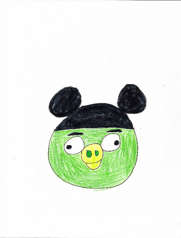 Green Pigs wearing Mickey Ears