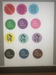 Dance and Theatre button designs 