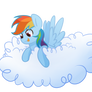 Rainbow Dash is watching something