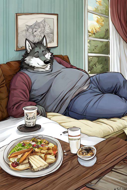 The fat wolf is resting after lunch by TheAmoral47 on DeviantArt