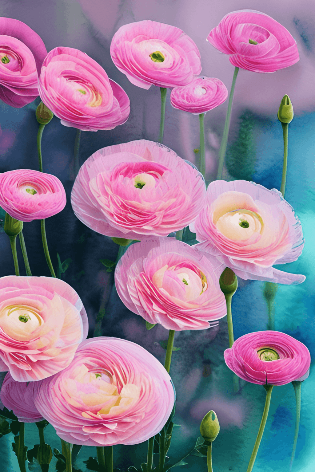 Pink Ranunculus Wallpaper