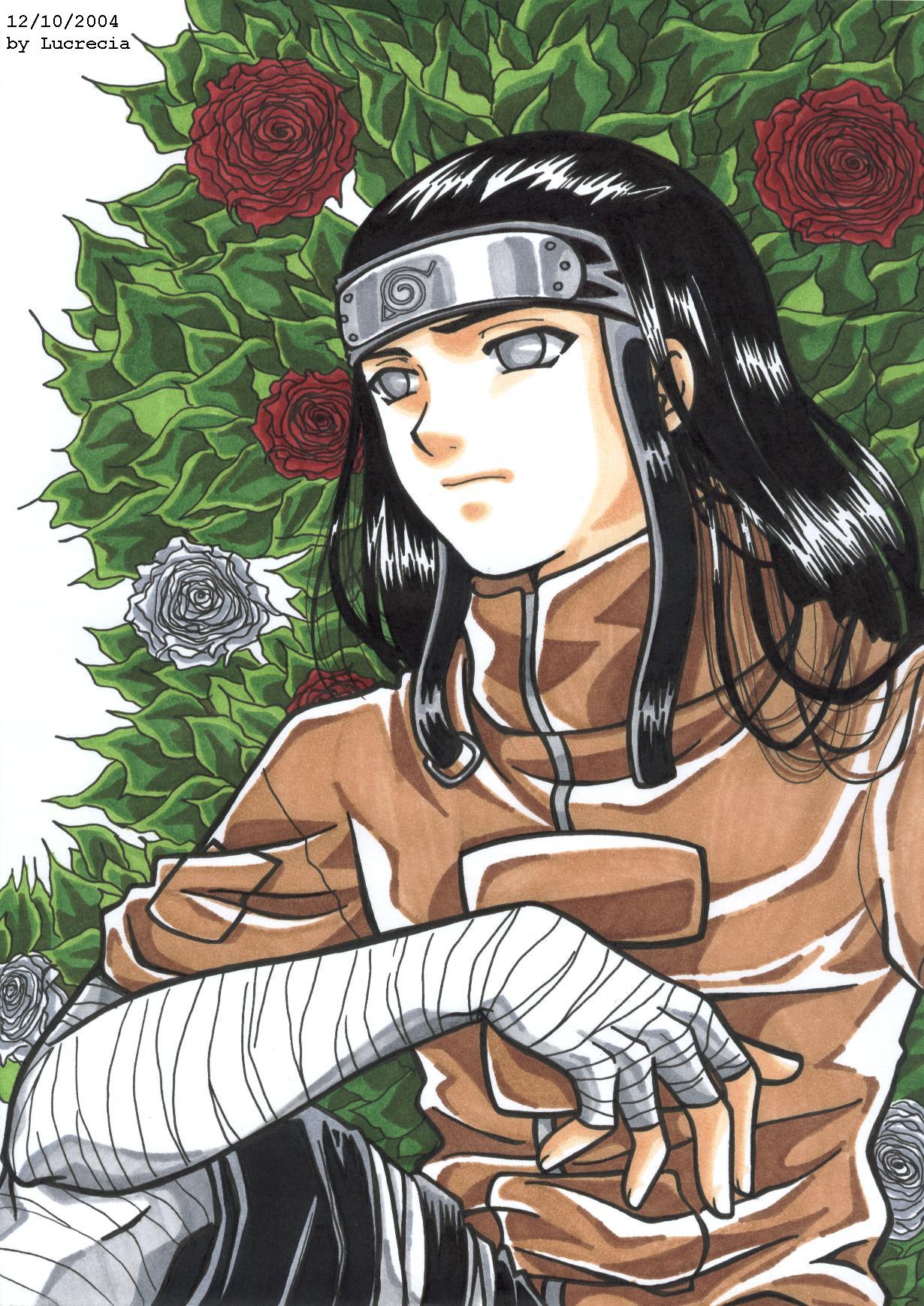 Neji and a bush of roses