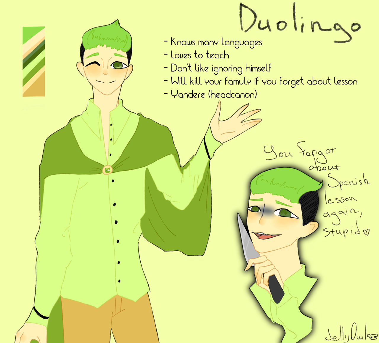 Duolingo humanization by LanaSipher on DeviantArt