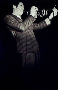 Sam Chaplin playing trumpet