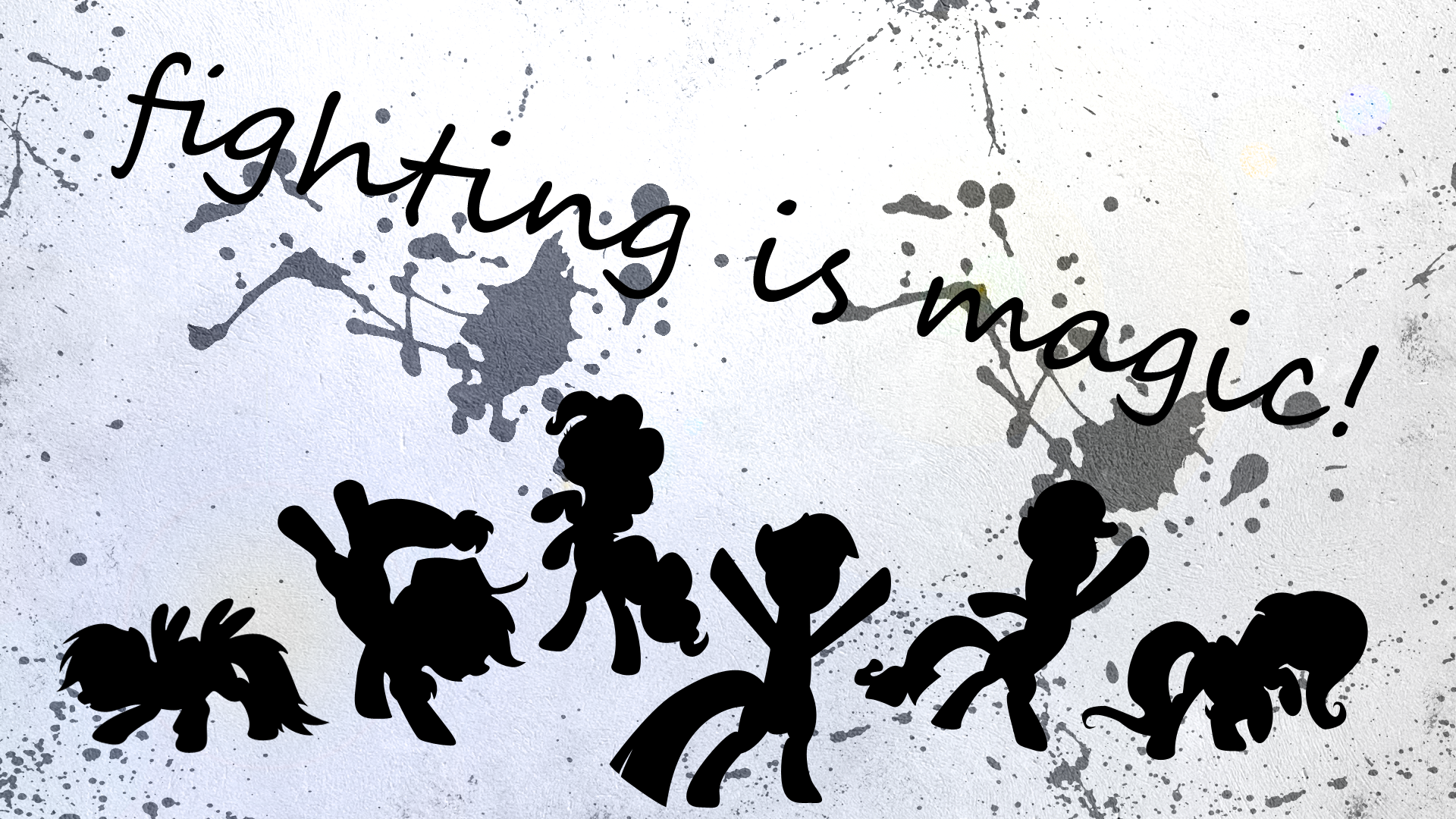 Mane Six - Fighting is Magic! Wallpaper: Grey