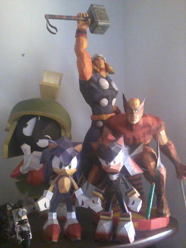 Marv, Thor, Sonic, Wolverine e Shadow