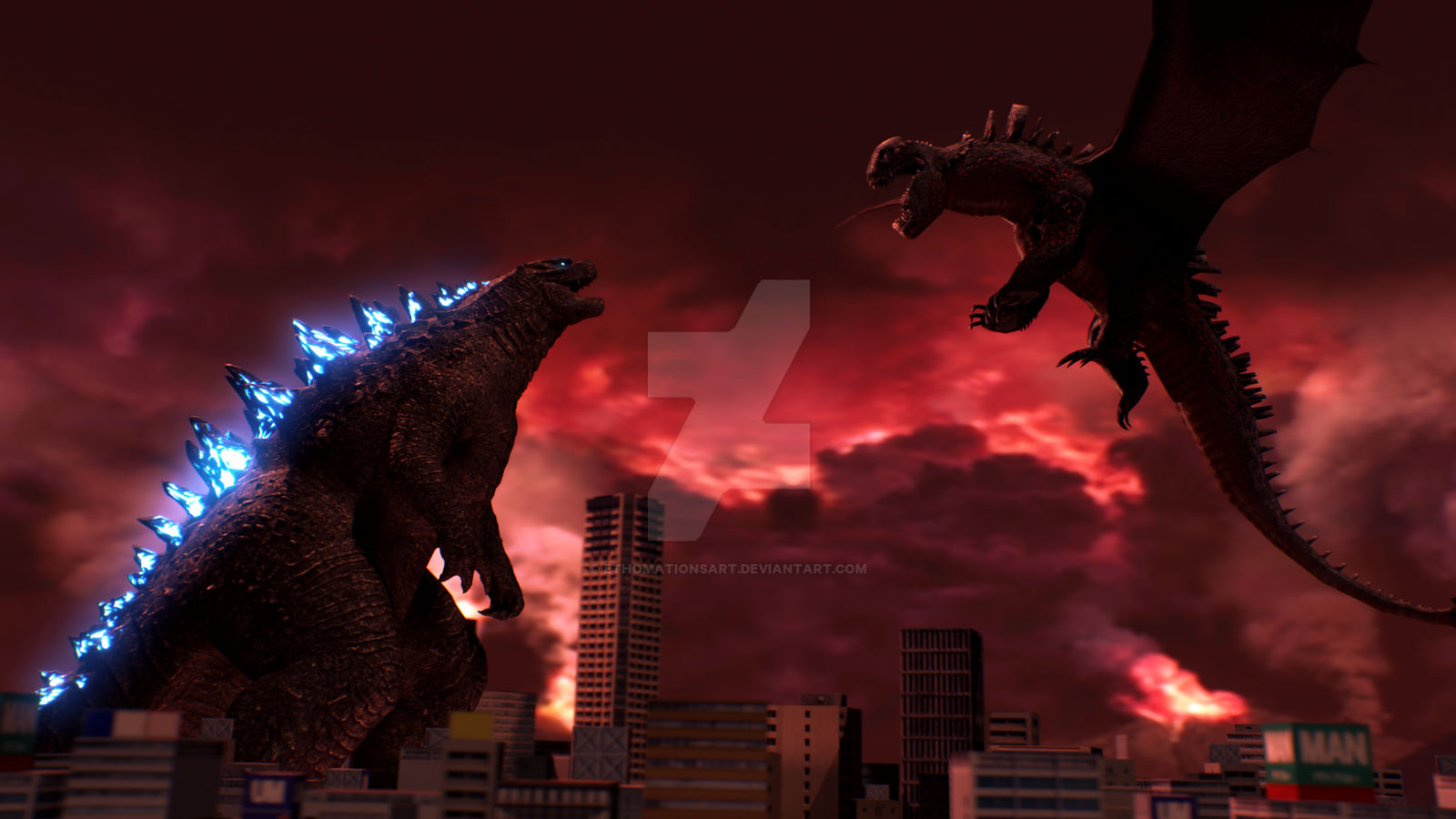 Red Rage Godzilla Godzilla vs Red Death by EthomationsArt on DeviantArt