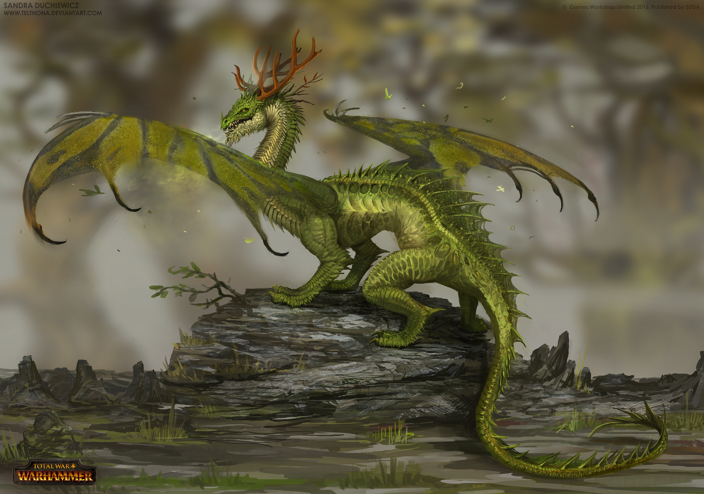 Total War: Warhammer Concept Art - Forest Dragon