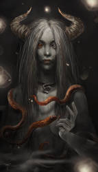 Snake Enchantress by telthona