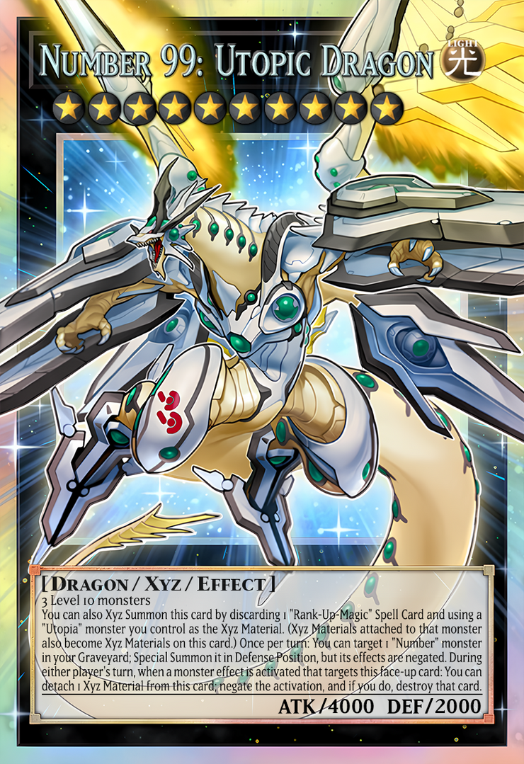 yugioh number card 99 YU-GI-OH! 99: Utopic Dragon - Secret Rare - 1st Edition Limited edition YuGiOh! Number 99 Utopic Dragon by