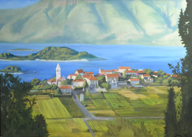 Lumbarda Croatia Oil painting