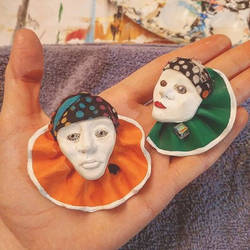 Pierrot Brooches