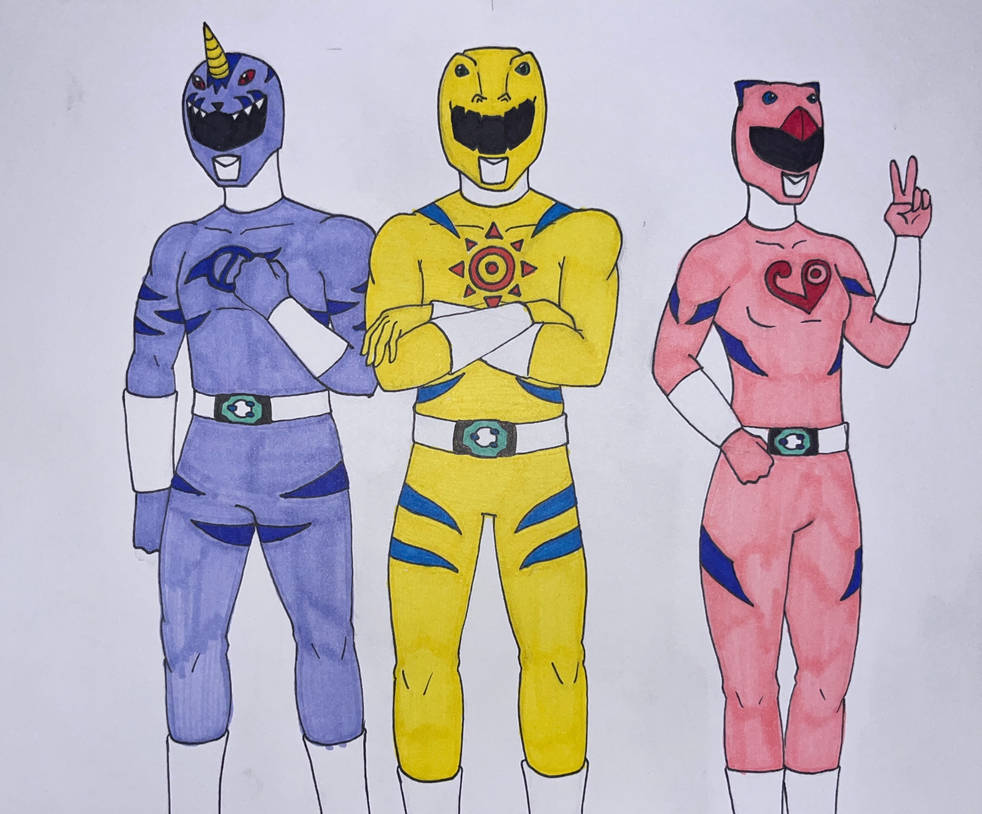 Digimon x Power Rangers - Agumon, Gabumon, Biyomon by thejumbaman on ...