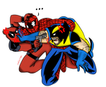 Spidey, Deadpool, and Wolvie by iPandaDrawer