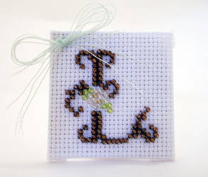 Lynee Beaded Initial Plaque