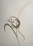 Field Mouse Paper Embroidery by pinkythepink