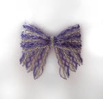 Purple Stripes Bead Ribbon Pin by pinkythepink