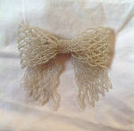 Silver Bead Ribbon Pin by pinkythepink