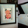 Rose Whisper - Roses with Butterfly Border Frame