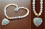 Rose Heart Necklace - Opalite by pinkythepink