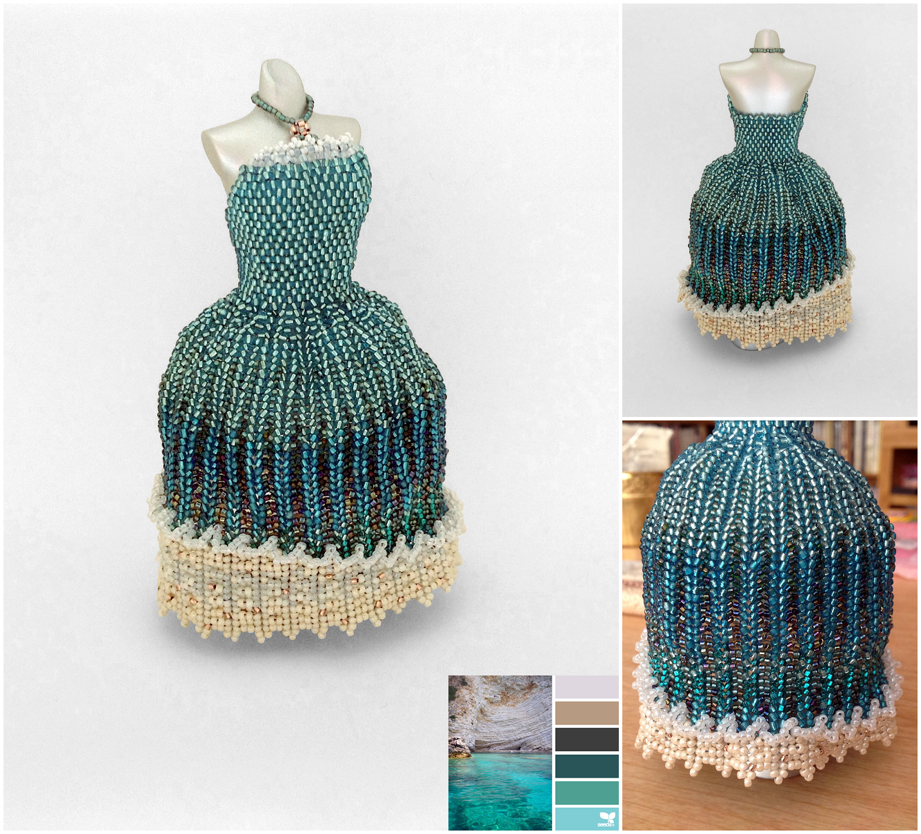 Mystical Ocean Ball Gown Miniature Bead Dress