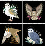 Owl Familiars Xstitch Patterns (Callupish) by pinkythepink