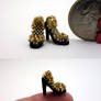 Miniature Shoes - Gold + Black