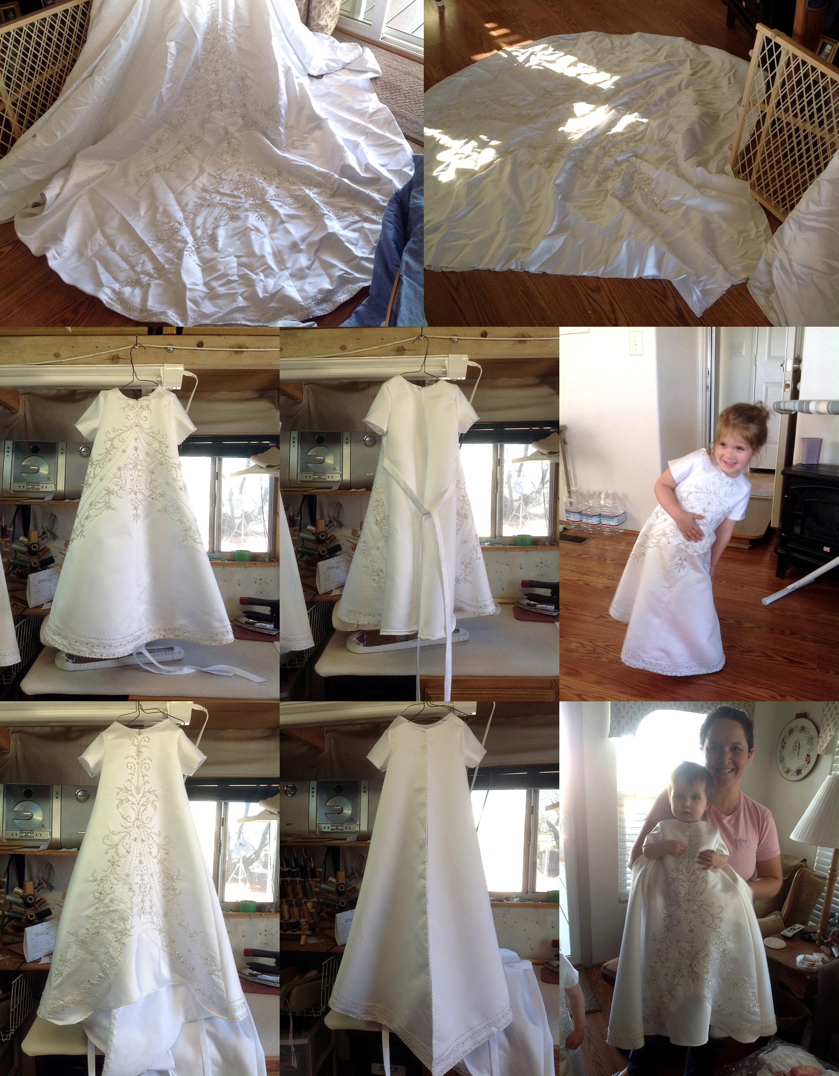 Wedding Dress to Two Christening Dresses