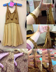 Restoration Work - Beaded Gold Dress by pinkythepink