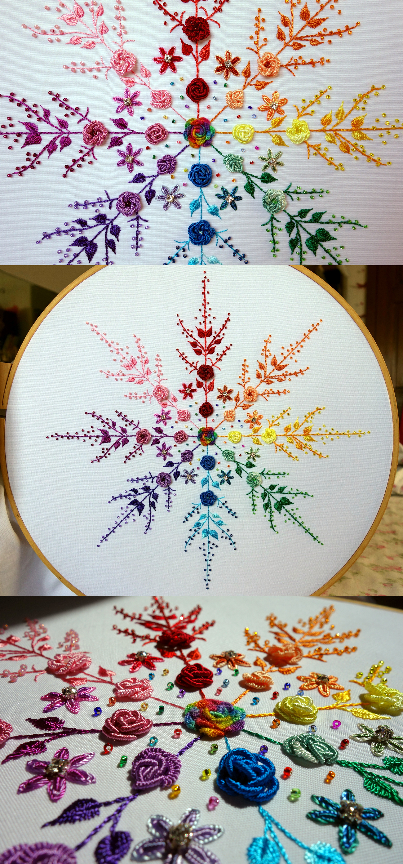 Floral Rainbow Snowflake by pinkythepink