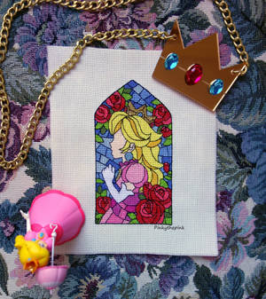 Princess Peach Stained Glass Window (Shiny)