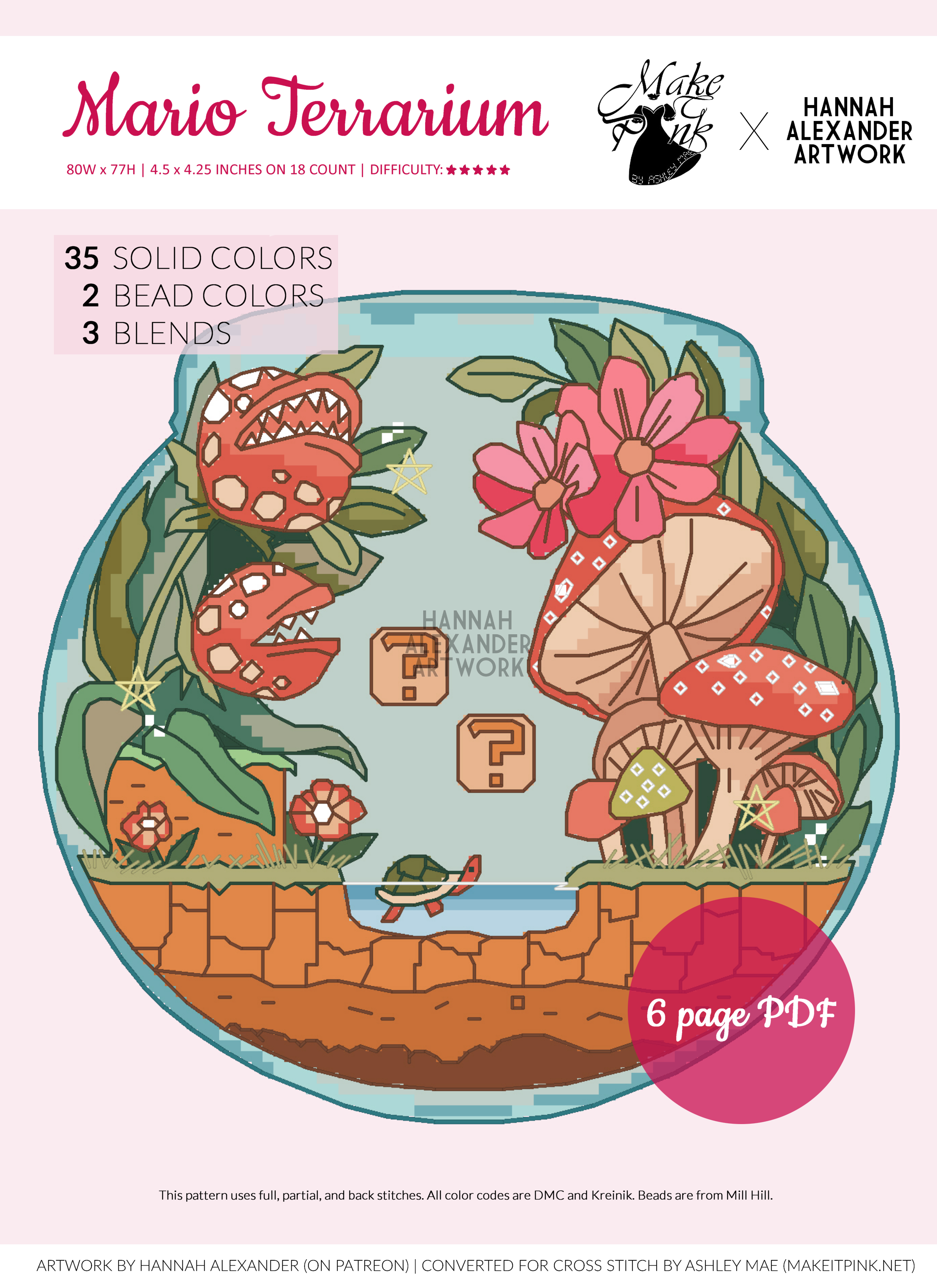 Super Mario Terrarium Xstitch Pattern