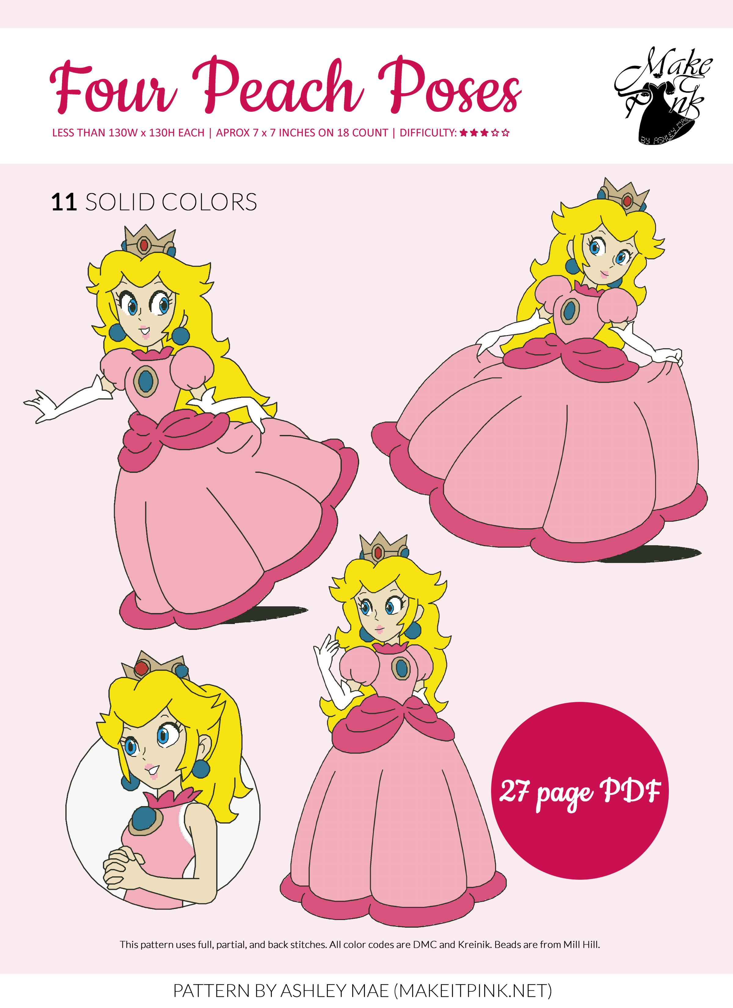 Four Peach Poses